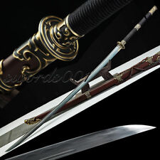 62 in Miao Dao Broadsword Chinese Saber Folded Steel Clay Tempered Brass Fitting picture