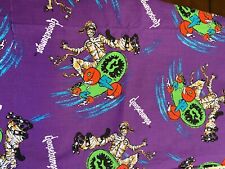 GOOSEBUMPS  Purple Cotton Fabric Mummies Skateboards Mummy Classic 90s FUN BTY picture