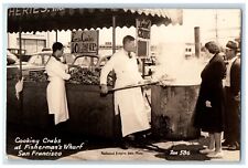 c1940's Cooking Crabs At Fisherman's Wharf San Francisco CA RPPC Photo Postcard picture