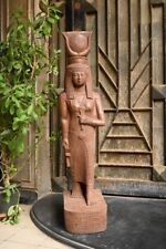 Museum Replica Rose Granite Stone Statue Isis Hand Carved In Egypt (4 Feet) picture