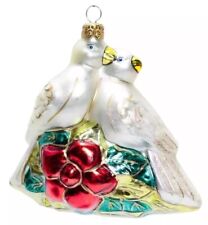 VTG Kurt Adler Polonaise 12 Days of Christmas Double Turtle Doves Glass Ornament picture