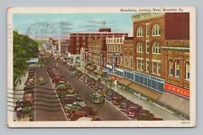 Postcard Broadway Looking West Mayfield Kentucky c1945 picture