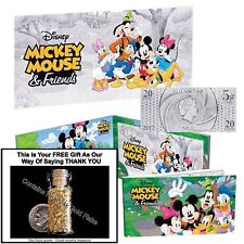 2017 Niue Disney Mickey Mouse & Friends 5g Silver Foil 20c Note - FREE GIFT INC picture