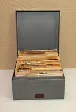 Vintage Metal Recipe Box LOUISIANA ESTATE Handwritten Recipes Clippings VARIETY picture