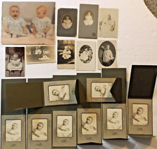 Antique Vintage Photo Lot B/W RPPCs Cabinet Cards Baby Children Early Mid 1900s picture