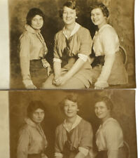 Antique RPPC Postcard Portraits Ephemera 3 Women Portrait Greeting Card Sepia picture