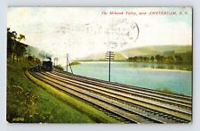 Postcard New York Amsterdam NY Train Mohawk Valley 1908 Posted Divided Back picture