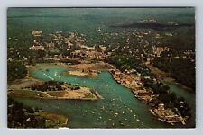 Indian Harbor CT-Connecticut, Aerial of Yacht Club, High School Vintage Postcard picture