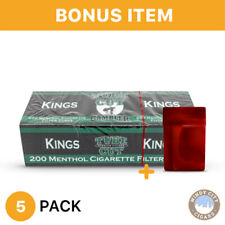 Gambler Tube Cut Cigarette Filter Tobacco King Size Menthol 5 Boxes & Bonus Case picture