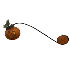 VERY RARE DEPT 56 Halloween Candle Snuffer Glass Pumpkin Jack O Lantern Vintage picture