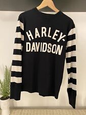 Harley Davidson Men's Striped Sleeve Jersey Size Small  Small Hole on the Back picture