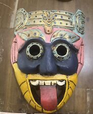 Vintage Handmade Wooden Carved Mask  With Jewels picture