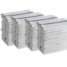 Dish Towels 48 White Cotton Blue Striped 15 x 25 Kitchen Tea Towels Bar Towels picture