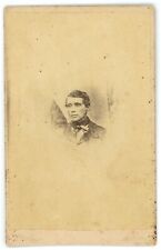 CIRCA 1880'S CDV Featuring Small Image of Man In Suit Photo by Brown Trenton NJ picture