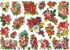 German Embossed Victorian Style Scrap Die Cut -Colorful Spring Flowers EF7381 picture