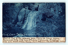 Blue Tinted Rolling Dams Falls Gardiner Maine 1906 Antique Postcard D4 picture