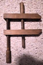 VINTAGE ALL WOOD / WOOD CLAMP UNMARKED Really Old. Wood threads picture