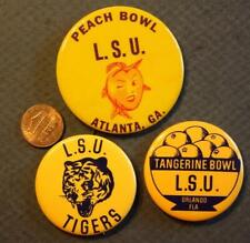 1960-70s Louisiana State University LSU Tigers 3 Pin set Tangerine Peach Bowl -- picture