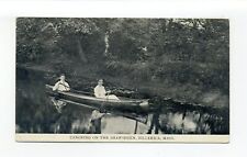 Billerica MA postcard, Canoeing on the Shawsheen, paddling on tranquil water picture