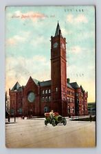 Indianapolis IN-Indiana, Panoramic View Union Depot, Vintage c1909 Postcard picture