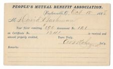 1888 Westerville OH Postal Card - People's Mutual Benefit Association picture