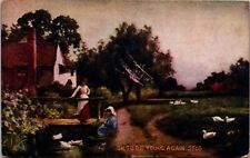 Oh To Be Young Again Idealistic Farm Life Vintage Divided Back Post Card picture