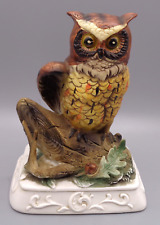 Vintage Large Ceramic Owl Figurine Ardco C2344 Fine Quality Dallas On Platform picture