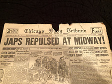 Original Chicago Daily Tribune Newspaper 4 Headlines WW2 1942-1944 picture