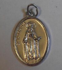Vintage aluminum St Saint Dymphna pray for us medal Itlay picture
