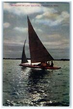 c1910 Moonlight Night Lake Sailboat Ship Calhoun Minneapolis Minnesota Postcard picture