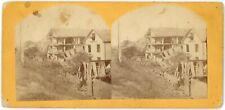 c1900's Stereoview Showing Effects of Dynamite Explosion on B&A RR Worcester, MA picture