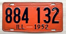 1952 Illinois License Plate -  Nice Original Paint Condition picture