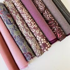 Bundle #102 Mauve Vintage Silk Fabric Scraps Japanese Kimono Fabric Bag picture