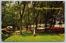 Vintage Postcard WV Falling Waters Campsite  Old RVs Cars -1906 picture