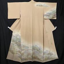 Japanese Hand-Painted Kinkakuji Landscape Pattern Pure Silk Visiting Kimono  picture