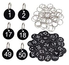  Number Key Tags 1-100, 50 Pack 35mm Round Tags Numbered Keychains 1-100 100pcs picture