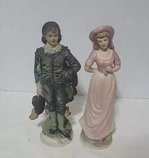 Vintage Blue Boy & Pinkie Porcelain Or Ceramic Figurines Pair Collectable Decor picture