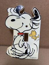 Vtg Monogram Products Peanuts SNOOPY plastic Switch Plate Cover Woodstock Schulz picture