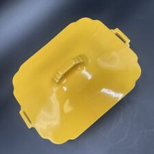 Vintage Homer Laughlin Riviera Art Deco Fiesta Yellow Covered Casserole Dish Lid picture