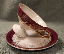 Beautiful Footed Demitasse Tea Cup & Saucer 1952 Made In Staffordshire,  England picture