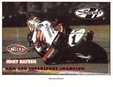 Vintage Poster Card 2000 Nicky Hayden Honda Joe Rocket Supersport AMA Superbike picture