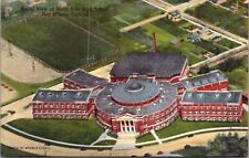 Linen Postcard Aerial View of North Side High School in Fort Wayne, Indiana picture
