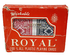 Vintage Royal Washable All Plastic Playing Cards 2 Decks in Original Packaging picture
