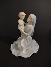 Rare Vintage Porcelain Virgin Mary Holding Jesus Music Box Figurine picture