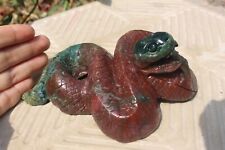 14cm Natural moss agate  quartz carved snake picture