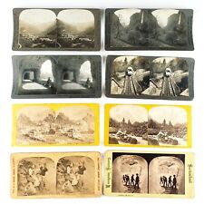 Switzerland Stereoview Lot of 8 Antique Swiss Stereoscopy Starter Card Set C1731 picture