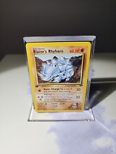 Pokémon Blaine's Rhyhorn 1st Edition 65/132 Gym Challenge Common Card NM picture