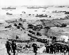 US  Buildup Omaha Beach Normandy during D-Day Invasion 8x10 WWII WW2 Photo 826a picture