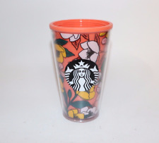 Rare STARBUCKS 16oz POPPY FLOWERS Acrylic Cold Drink Cup Tumbler No Straw or Lid picture