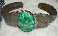 VINTAGE NAVAJO INDIAN SILVER TURQUOISE CUFF BRACELET picture